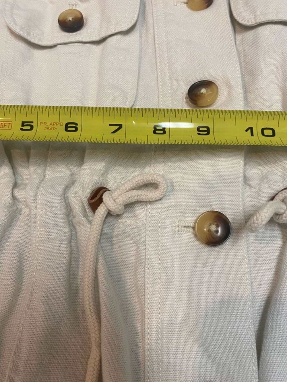VINEYARD VINES LINEN DRAWSTRING UTILITY JACKET ZIP CREAM IVORY WOMENS SZ XSMALL - Picture 10 of 13